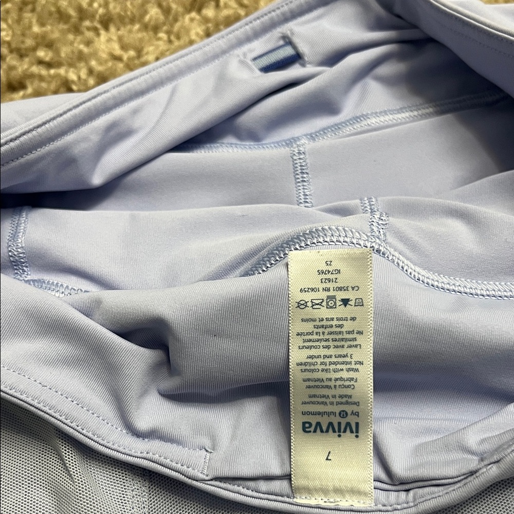 Ivivva by Lululemon Light Blue Layered Skort for Girls sz 7 - Picture 9 of 11